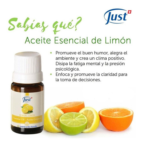 Imagen 2 de 6 de Aceite Esencial De Limon 10ml Inspiración Just Original