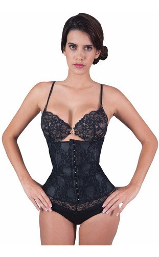 Faja Reductora Corset Con Encaje Moldea Figura Látex Algodón