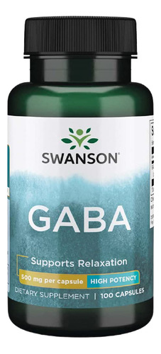 Gaba 500 Mg 100 Capsulas Swanson