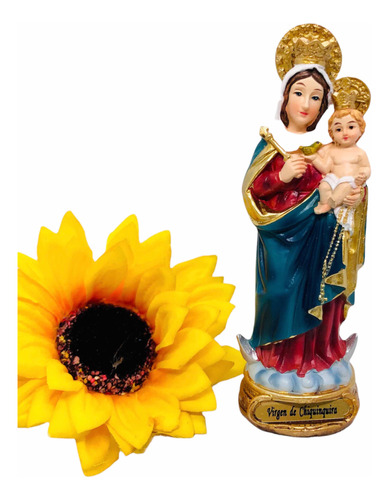 Virgen De Chiquinquira En Porcelana 12.5 Cm + Novena