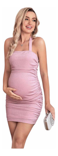 Vestido Maternal Rosa / Baby Shower/fiesta  / Elegante