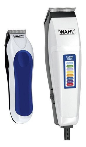 Máquina cortadora y recortadora de pelo Wahl Combo Color Code, 220 V, color blanco, voltaje 220 V