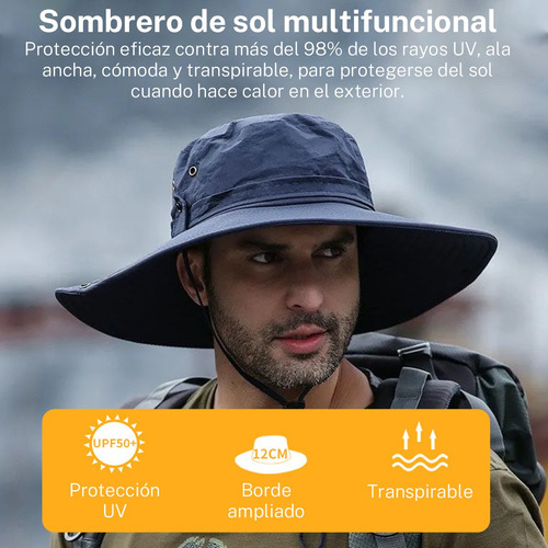 Sombrero Para El Sol Protector Gorro Pescador Anti-uv Visera