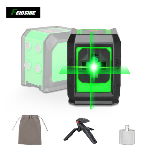 Nível De Laser De 2 Linhas+adaptador+bolsa Com Cordão+base T