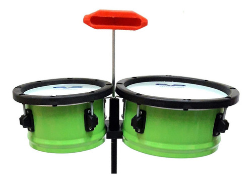 Timbaleta Infantil Niño Pyp + Cencerro + Palillos Full Color Verde