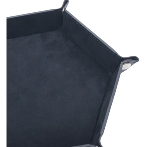 Foldable Dice Tray Holder Pu Leather Preto Preto Preto