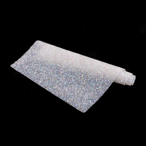 Applique 40 X 24 Cm Cinta Rhinestone Tela De Ab Blanco