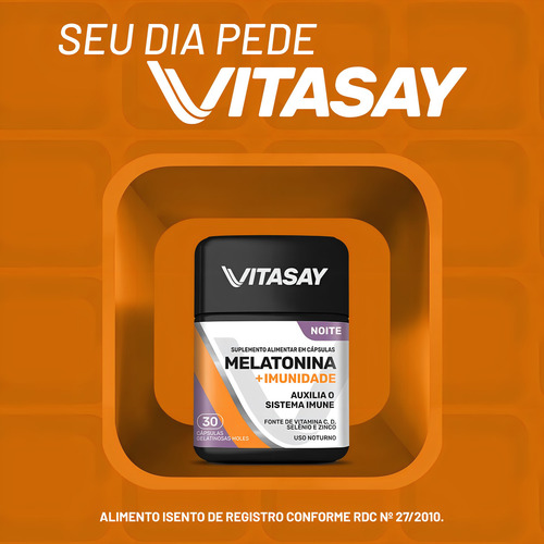 Suplemento Alimentar Vitasay Melatonina + Imunidade 30 Cáps