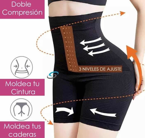 Imagen 9 de 10 de Panty Faja Short Reductora Moldeadora Doble Compresión G 114