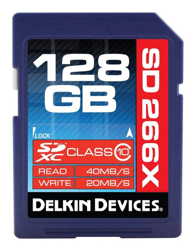 Tarjeta Sd 128 Gb 266x Delkin Clase 10 Uhs-i