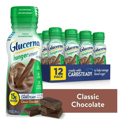 Glucerna Especializada Para Diabéticos Sabor Chocolate 12pzs