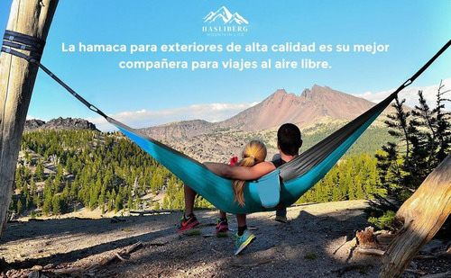 Imagen 6 de 6 de Hamaca Paraguaya Camping Hasliberg Mosqueton Correa Premium