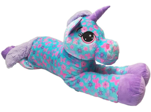 Peluche Unicornio Acostado Lila De 120 Cms P13038