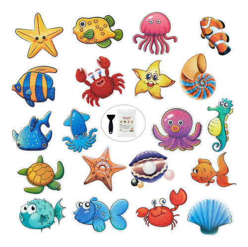 20 Calcomanías Antideslizantes Secopad Para Baño Niños