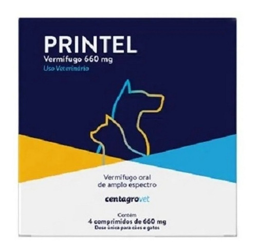 Centagro Printel 4 Comprimidos 660mg Para Cães E Gatos