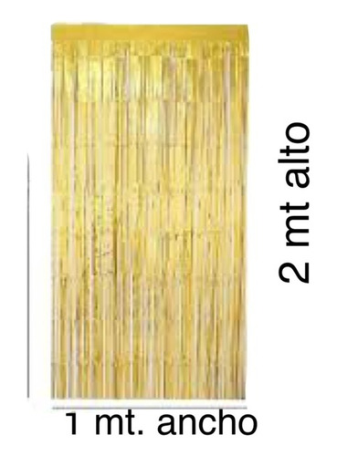Imagen 2 de 4 de Cortina Dorada Para Fiesta 1 Mt De Ancho X 2 Mt. Las Condes.
