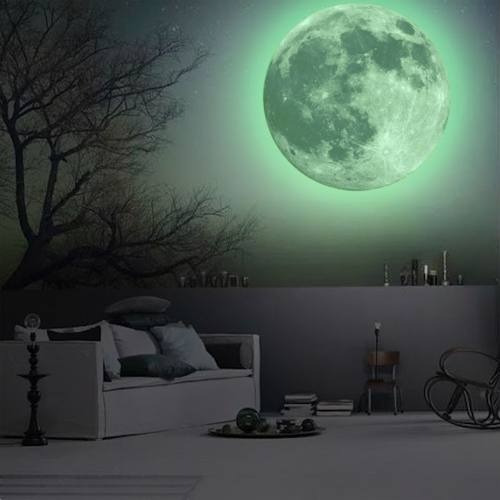 Imagem 4 de 5 de Lua Grande Adesivo 20cm Fluorescente Decoração Frete Barato
