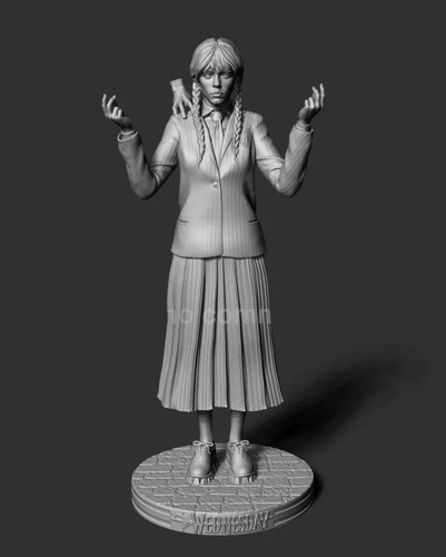 Archivo Stl Impresión 3d - Merlina - Wednesday Addams Statue