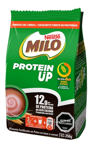 Imagen 1 de 3 de Saborizante Para Leche Milo® Protein Up Activ-go® Bolsa 250g