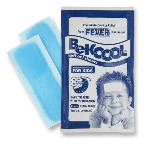 Adesivos De Gel Bekool P/ Alívio Da Febre C /6 Adesivos Eua