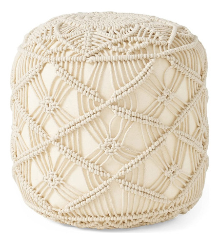 Puf Makenzie Macrame Cube, Natural