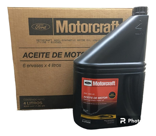 Aceite De Motor 10w 40 Por 4 Litros Motorcraft (caja De 6)