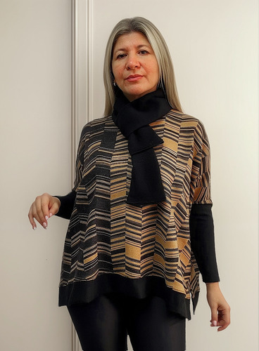 Sweater Mujer Pullover Holgado Cuello Redondo Oralla Or 1300