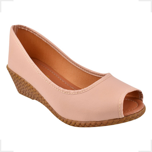 Sapato Feminino Peeptoe Salto Anabela Social