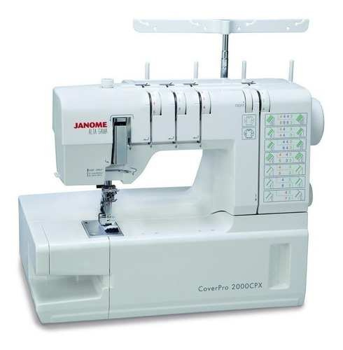 Imagen 1 de 2 de Máquina de coser semi industrial collareta Janome Cover Pro 2000CPX blanca 220V