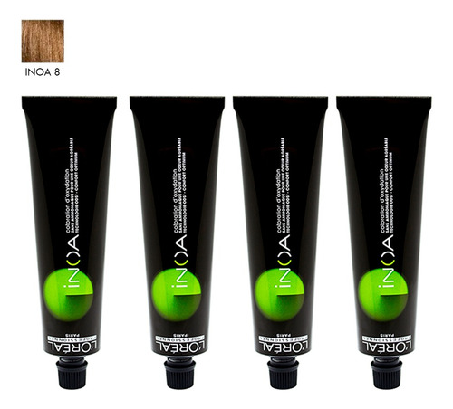 Loreal Inoa X4 Tinturas Cabello Sin Amoníaco Tono 8 X 60gr