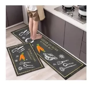 Juego De Tapetes Para Cocina Impermeable Antideslizante