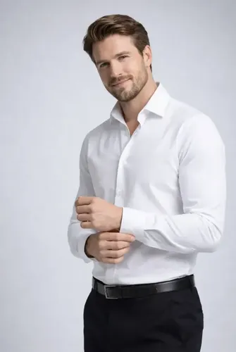 Camisa Social Masculina Slim Fit Premium Manga Longa