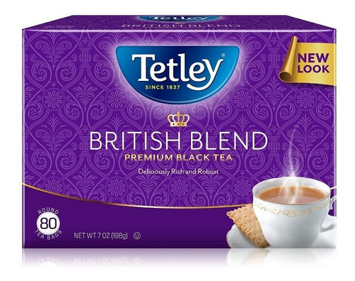 Tetley British Belnd Te Negro Balck Tea Importado 80 Pz 198g