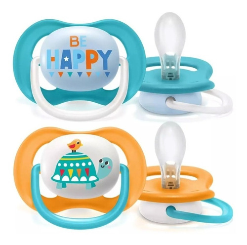 Chupeta Azul Philips Avent Ultra Air 6-18m Azul/laranja Azul-celeste 6-18 Meses
