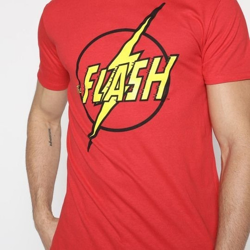 Playera Hombre Flash Rojo Dc Comics Logo Original Batman New