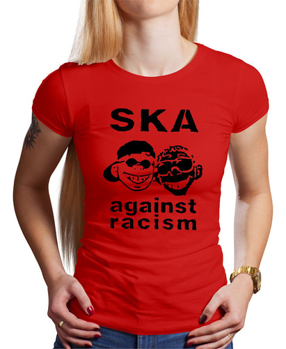 Polo Dama Ska Against Racism (d0878 Boleto.store)