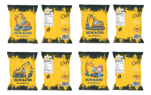 Chip Bag Kit Imprimible Bolsitas: Máquinas Excavadoras +edit