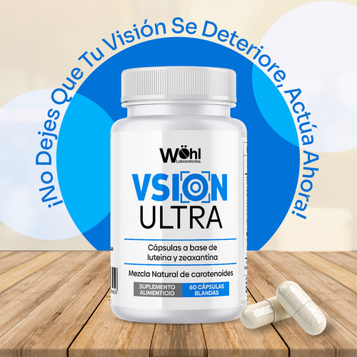 Pack 3 frascos de Vsion Ultra Laboratorios Wöhl 60 Cápsulas a base de Luteina y Zeaxantina