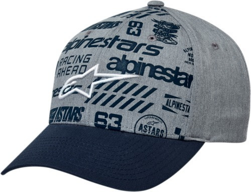 Gorra Casual Moto Alpinestars Chaos Gris/ Azul Logo 3d