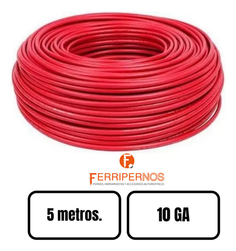 Cable Automotriz 10 Awg (5 Metros) Variados Colores