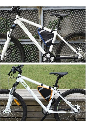 Bolso Alforja Triangular Cuadro Porta Objetos Para Bicicleta Amarillo