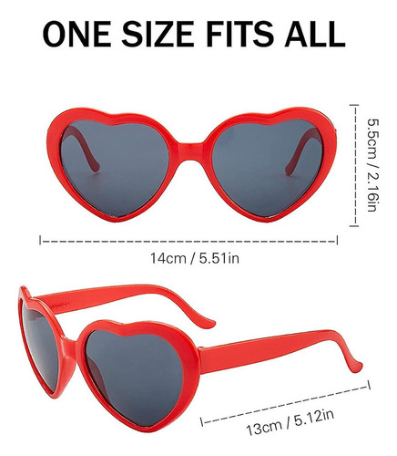 Lentes De Difracción Con Efecto Corazón, 4 Unidades