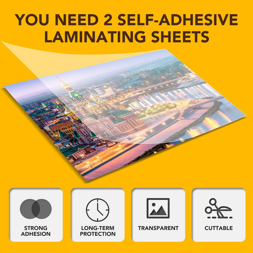 20 Hojas Laminadoras Autoadhesivas 9x12 Pulgadas Sin Calor