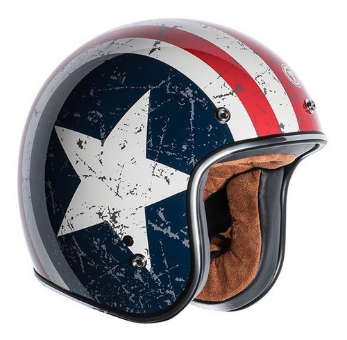 Casco para moto abierto Torc 3/4 Face Retro T-50  rebel star talla XXL 