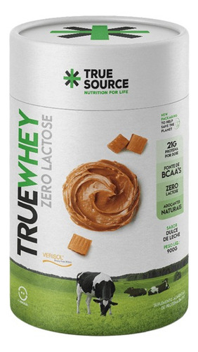 Whey Zero Lactose 900g Proteina Concentrada Grow True Source Sabor Doce De Leite