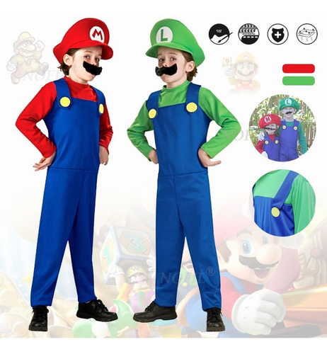 Disfraz De Super Mario Bro Cosplay De Anime Para Niños