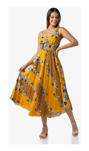 Vestidos amarillos largos casuales sale