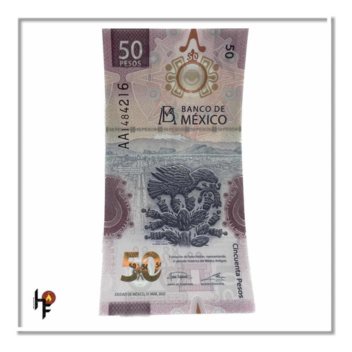 Billete De 50 Pesos Ajolote Serie Aa1484216