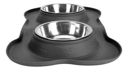 Comida De Agua Para Perros Pet Bowls, Doble Acero Inoxidable