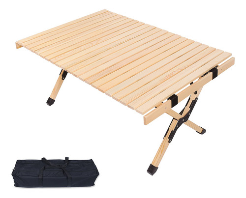 Caleptong Mesa De Madera Plegable Portatil Para Acampar, Mes